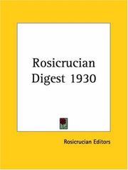 Cover of: Rosicrucian Digest 1930