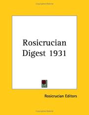 Cover of: Rosicrucian Digest 1931