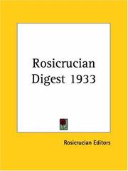 Cover of: Rosicrucian Digest 1933