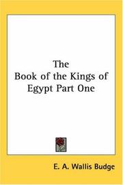 Cover of: The Book of the Kings of Egypt Part One