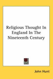 Cover of: Religious Thought in England in the Nineteenth Century