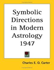 Cover of: Symbolic Directions in Modern Astrology 1947