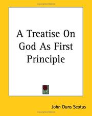 Cover of: A Treatise On God As First Principle