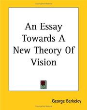 Cover of: An Essay Towards A New Theory Of Vision