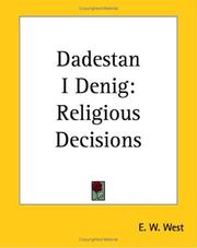 Cover of: Dadestan I Denig: Religious Decisions