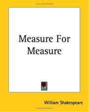 Cover of: Measure For Measure by William Shakespeare