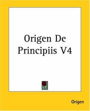 Cover of: Origen De Principiis