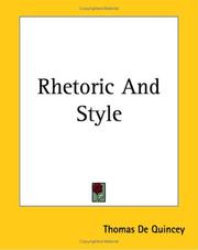 Cover of: Rhetoric And Style