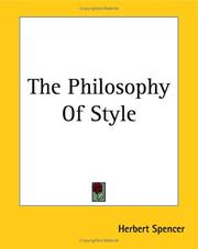Cover of: The Philosophy of Style