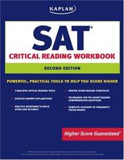Cover of: Kaplan SAT Critical Reading Workbook Second Edition
