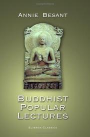 Cover of: Buddhist Popular Lectures by Annie Wood Besant