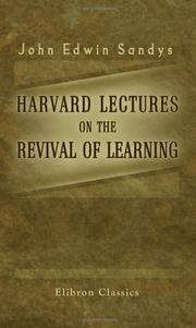 Cover of: Harvard Lectures on the Revival of Learning
