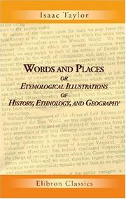Cover of: Words and Places: or, Etymological Illustrations of History, Ethnology, and Geography
