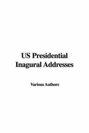 Cover of: Us Presidential Inagural Addresses