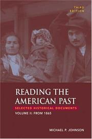 Cover of: Reading the American Past, Volume II: From 1865: Selected Historical Documents