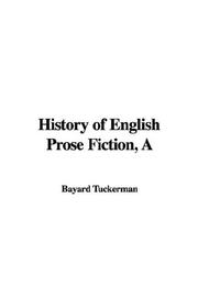Cover of: A History of English Prose Fiction