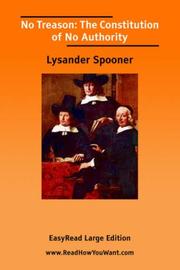Cover of: No Treason by Lysander Spooner