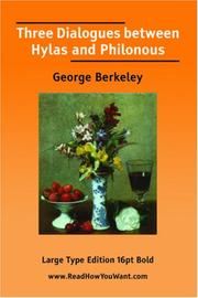 Cover of: Three Dialogues between Hylas and Philonous (Large Print)