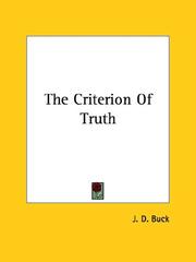 Cover of: The Criterion Of Truth