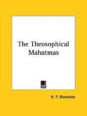 Cover of: The Theosophical Mahatmas