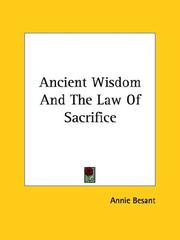 Cover of: Ancient Wisdom And The Law Of Sacrifice