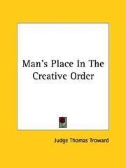 Cover of: Man's Place In The Creative Order