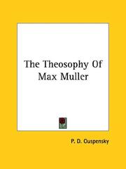 Cover of: The Theosophy Of Max Müller