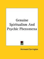 Cover of: Genuine Spiritualism And Psychic Phenomena