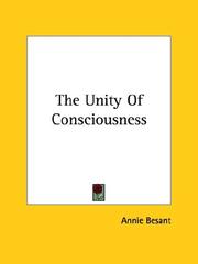 Cover of: The Unity Of Consciousness