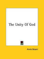 Cover of: The Unity Of God