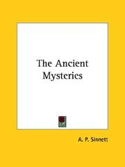Cover of: The Ancient Mysteries by Alfred Percy Sinnett