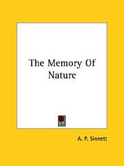 Cover of: The Memory Of Nature by Alfred Percy Sinnett