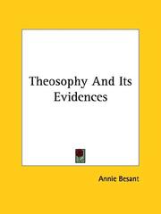 Cover of: Theosophy And Its Evidences