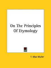 Cover of: On The Principles Of Etymology