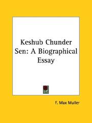 Cover of: Keshub Chunder Sen: A Biographical Essay