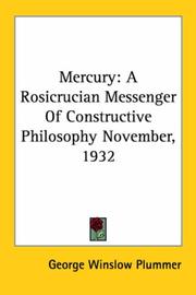 Cover of: Mercury: A Rosicrucian Messenger of Constructive Philosophy November, 1932