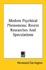 Cover of: Modern psychical phenomena
