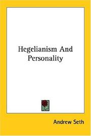Cover of: Hegelianism And Personality