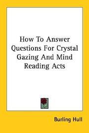 Cover of: How to Answer Questions for Crystal Gazing and Mind Reading Acts