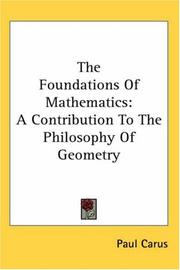 Cover of: The Foundations of Mathematics by Paul Carus