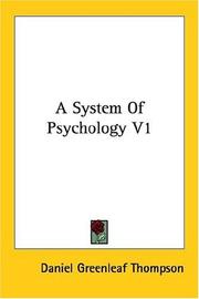 Cover of: A System Of Psychology V1