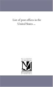 Cover of: List of post offices in the United States ...: Vol. 2
