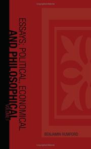 Cover of: Essays; Political, Economical, and Philosophical, Volume 1