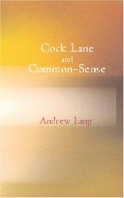 Cover of: Cock Lane and Common-Sense by Andrew Lang