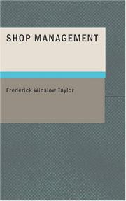 Shop Management by Frederick Winslow Taylor