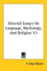 Cover of: Selected Essays On Language, Mythology, And Religion V2