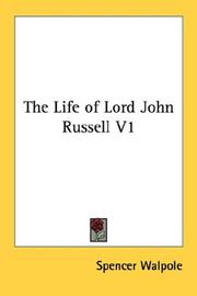 Cover of: The Life of Lord John Russell V1