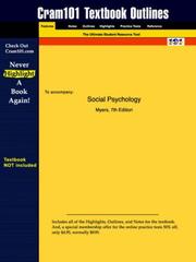 Cover of: Social Psychology (Cram101 Textbook Outlines - Textbook NOT Included)