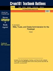 Cover of: Wills, Trusts, and Estate Administration for the Paralegal | Hower
