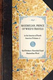 Cover of: Maximilian, Prince of Wied's Travels